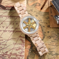 Top qualité créatif montre en bois hommes femmes Unique moyeu de roue montre-bracelet plein bracelet en bois Sport horloge Relogio Masculino