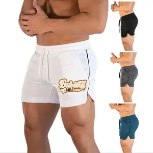 Cómodos pantalones cortos de gimnasio para hombre, pantalones cortos estampados personalizados de varios colores, pantalones cortos de gimnasio de malla de baloncesto en blanco de poliéster para hombre