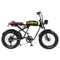 Vélo de montagne électrique avec moteur à moyeu arrière personnalisé, batterie au lithium 48V, autonomie de 65 km, frein à disque double, cadre en acier à haute teneur en carbone