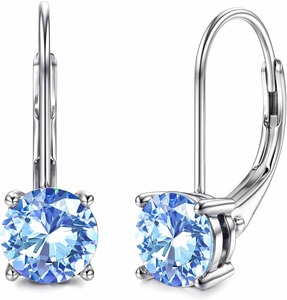 Boucles d'oreilles pendantes plaquées argent sterling Moissic unisexes - Product Image 6