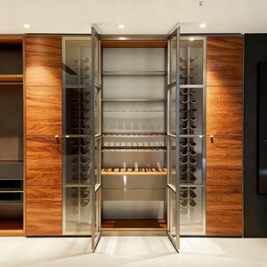 Hiện Đại Tối Giản Sang Trọng <span class=keywords><strong>Modular</strong></span> Tùy Chỉnh Kim Loại Nhôm Treo Tường Cửa Kính Rượu Vang Giá Cho Bar Nhà Hầm Biệt Thự - Product Image 1