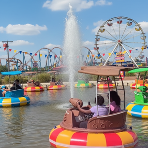 Bateaux tamponneurs électriques aquatiques QIQU avec design <span class=keywords><strong>pirate</strong></span> breveté, viral TikTok, coque en polyéthylène haute densité, pistolet à eau, lumières musicales - Product Image 1