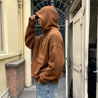 Sweat-shirt à capuche surdimensionné épais en molleton français de qualité supérieure, style streetwear