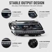 OEM 5NB941113E 5NB941114E Ensemble de phares LED 12V  Clair comme du cristal pour VW Tiguan Mk2 2017 2018 2019 2020