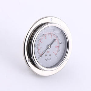 Manómetro Axial de Acero Inoxidable de 75 mm, Resistente a Impactos, con Conector de Cobre y Brida Frontal de Tres Orificios - Product Image 2