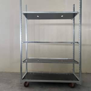 औद्योगिक इस्पात ग्रीनहाउस ट्रॉली और फूलों के लिए बहु-शेल्फ समायोज्य टिकाऊ प्रदर्शन कार्ट - Product Image 3