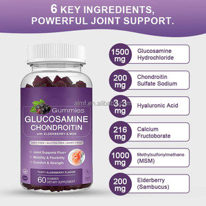 Doanh Hỗ trợ tính di động linh hoạt thoải mái sức mạnh Cơm cháy hương vị 60 Gummies Glucosamine Chondroitin dành cho người lớn được cải thiện xương - Product Image 4