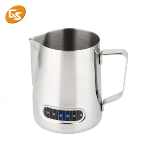 Factory Direct Stainless Steel Milk Frothing Pitcher with Waterproof Digital Thermometer 1000ml Capacity Wholesaled Coffee Jug