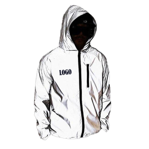 Chaqueta Bomber Reflectante de Talla Grande, 100% Poliéster, con Revestimiento Otoñal, Cierre Completo, Venta al por Mayor, Estilo Urbano 3M, Logotipo Personalizado OEM, para Hombre - Product Image 4