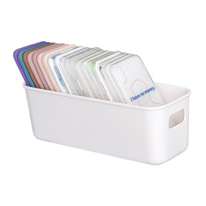 Desktop Storage Basket White Rectangle No Lid Medium Size For Cosmetics Snacks Bathroom Organizer - Product Image 4