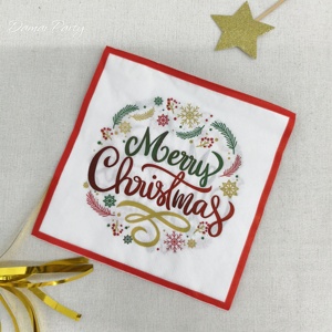 Décoration de Noël DAMAI, maison en pain d'épices avec arbre de Noël, ensemble de vaisselle jetable, assiettes en papier, gobelets, serviettes de Noël - Product Image 4