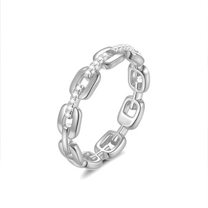 Anillo de Plata de Ley Sólida S925 con Cadena y Moissanita Fina, Diseño de Lujo 2026 Cold Wind, Apilable, para Mujer, Anillo para el Dedo Índice - Product Image 2