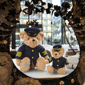 批发可定制ODM超软毛绒飞行员泰迪熊航空纪念被子飞行员生日礼物 - Product Image 3