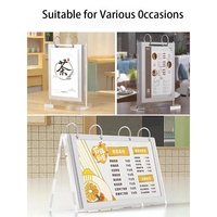 Support de signalisation inclinable en acrylique écologique avec cadre d'affichage horizontal de 8 mm d'épaisseur en forme de V transparent pour menu