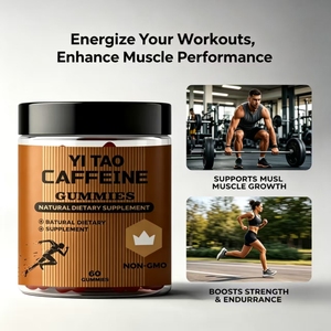 Gomitas con Cafeína, Suplemento Pre-Entrenamiento, Mejora la Energía y la Concentración, Aumenta el Rendimiento Muscular, Apoya la Resistencia, Sin GMO, 60 Unidades - Product Image 2