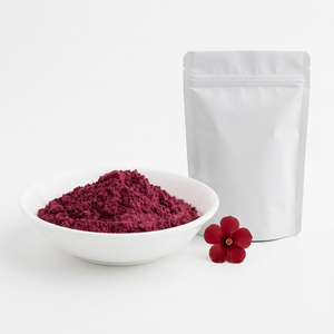 Poudre de fleurs d'hibiscus Rosa Sinensis pure pour préparations traditionnelles de coloration capillaire à base de plantes - Product Image 1