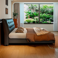 Lit de rangement moderne en cuir italien - Cadre de lit Queen de luxe couleur anthracite avec renforts en acier et bois - Vente directe usine