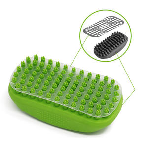 Brosse de toilettage pour <span class=keywords><strong>chien</strong></span>, shampoing pour animaux, brosses de massage apaisantes en caoutchouc, peigne Curry pour chiens à poils longs ou courts, brosse de nettoyage pour chiens - Product Image 6
