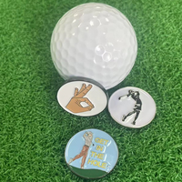 Marqueur de balle de golf de luxe personnalisé en gros avec logo, en métal émaillé, aimanté, écologique, durable, 3 options de taille, cadeau