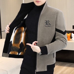 Chaqueta Bomber de Algodón Chenille Antipelusas para Hombre, Invierno 2025, Nueva Colección Streetwear, con Cremallera y Solapa, Forro Polar Grueso, Estilo Transfronterizo - Product Image 1