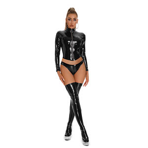 Catsuit en <span class=keywords><strong>Latex</strong></span> Verni Brillant Longue Une Pièce pour Pole Dance, <span class=keywords><strong>Combinaison</strong></span> Sexy de Club pour <span class=keywords><strong>Femme</strong></span> - Product Image 4