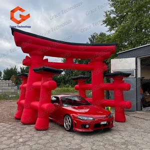 Porte de temple japonaise gonflable rouge de forme personnalisée Décoration de sanctuaire Porte de torii gonflable pour la publicité extérieure Gonflables - Product Image 2