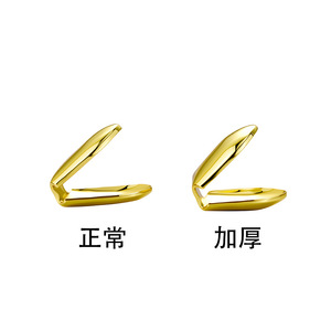 Grillz para dientes, estilo Hip Hop, para un solo diente, en forma de U, chapado en oro real, unisex, para uso diario. - Product Image 2