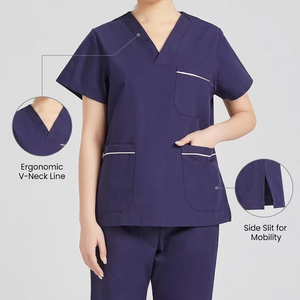 Anti-Microbial Hospital Scrubs Uniforms V-Neck Short Sleeve <b>Doctor</b> Nurse Scrub <b>Sets</b> Odor-Resistant Workwear <b>Set</b> - Product Image 1