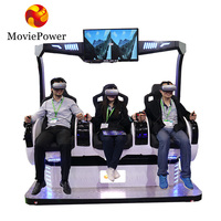 Manèges de simulation de réalité virtuelle 3 places 9d 360 cinéma VR chaise de mouvement jeux interactifs pour centre commercial et parc d'attractions