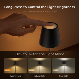 Lampade da Tavolo LED in Metallo per Ristoranti, Luci Notturne Vintage da Comodino con Controllo Touch, Lampada da Tavolo Ricaricabile Senza Fili per Casa e Bar - Product Image 2