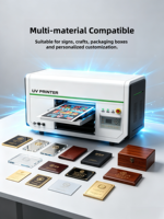 Imprimante UV 4060 à 3 têtes d'impression CMYK LC LM Blanc Vernis, Machine d'impression à plat et cylindrique avec positionnement visuel et séchage UV LED