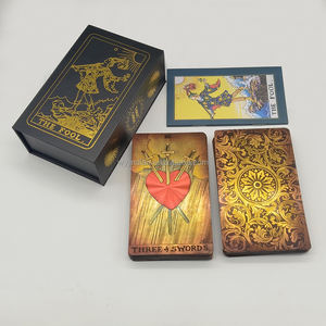 Jeu de tarot en feuille d'or en gros, haute qualité, écologique, durable, portable, jeu de société, cartes <span class=keywords><strong>Oracle</strong></span> personnalisées en plastique, magnétiques - Product Image 6