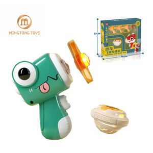 Promotion Enfants Jeu De Plein Air Parent Enfant Éjection Interactive Rougeoyant Spinning Gyro Dinosaure Forme Soucoupe Volante <span class=keywords><strong>Pistolet</strong></span> Jouet - Product Image 1