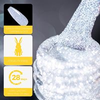 Vernis à ongles gel français végétalien OEM ODM, liquide réfléchissant effet diamant disco, à paillettes, effet holographique, pour nail art en salon, compatible UV LED, à retirer par trempage