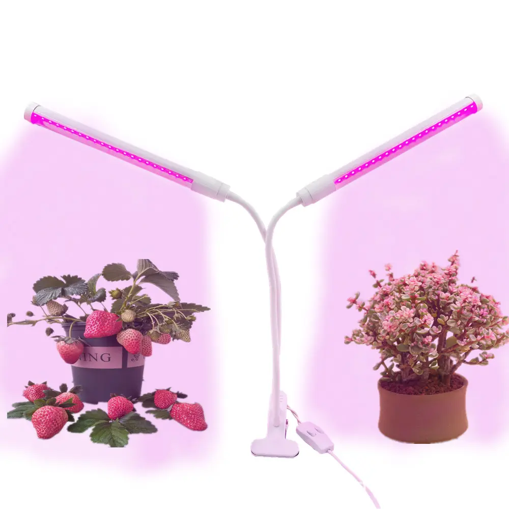 Amazon Explosion LED two-head clip Full spectrum plant growth fill light led plant grow lamp for farming,growth light
