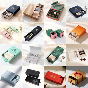 Boîte à bijoux en carton <span class=keywords><strong>rigide</strong></span> avec logo personnalisé en gros, boîte à cadeaux en papier, boîte de rangement pour foulards, lingerie, tiroir - Product Image 4