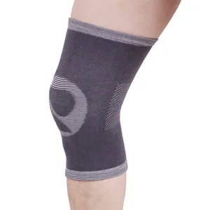 Logotipo personalizado de compresión de fibra de bambú deportes mangas de pierna completa soporte de rodilla ajustable soporte de rodillera