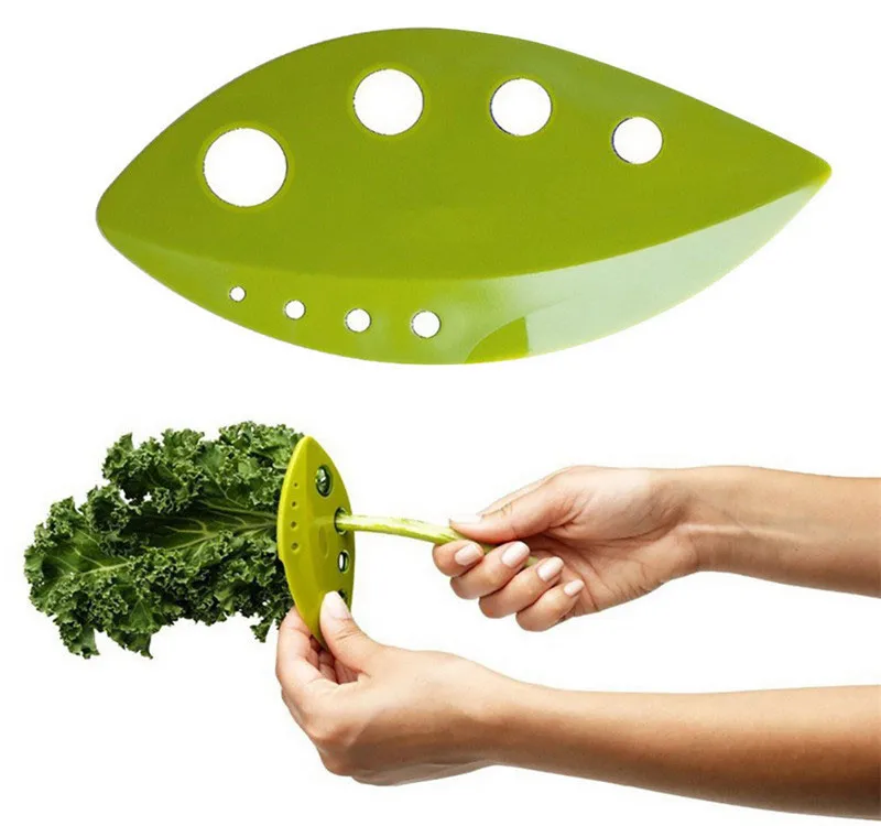 Multi-functional Plastic Vegetable Kale Chard Collard Greens Herb Stripper Looseleaf Loose Leafs Kitchen Gadgets