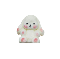 Peluches blanches chiot et lapin à grandes oreilles, jouets anti-stress à presser en TPR, jouets mignons à remontée lente et souple