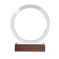Trophée personnalisé en cristal transparent rond avec logo gravé, style ange, décoration de Noël pour la maison