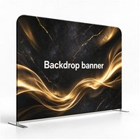 Mur d'affichage portable en tissu tendu imprimé sur mesure avec cadre en aluminium pour salon professionnel, stand photo événementiel