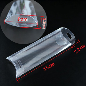 Chinese Manufacturers Wholesale Gift Packaging Pvc Material square Shape Transparent Pillow Shape <b>Plastic</b> <b>Boxes</b> with a Hook - Product Image 2