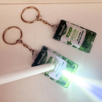 Porte-clés lampe torche en plastique avec logo personnalisé, mini lampe LED, porte-clés, lampe torche portable, porte-clés pour cadeau promotionnel
