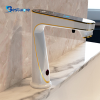 Robinet de lavabo intégré pour hôtel Golden Sensor Touchless automatique avec distributeur de savon