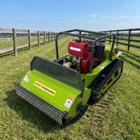 Mesin Pemotong Rumput Diesel Crawler Jarak Jauh untuk Area Luas 24V 800W Motor Ganda 800mm Lebar Potong 400m Jangkauan Generator Ekstender Bearing Mesin
