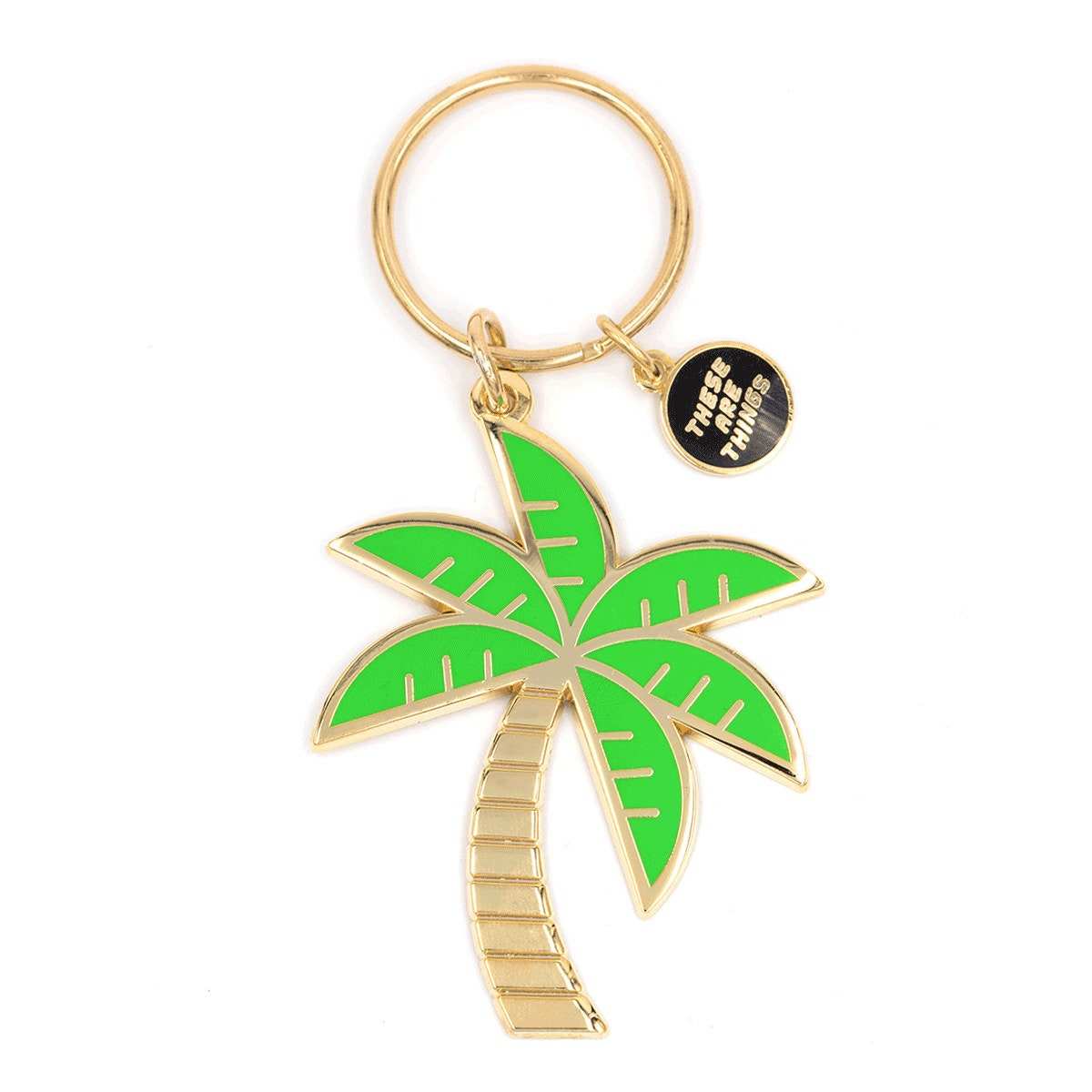 Wholesale Custom Souvenir Gift Metal Green Palm Tree Key Chain