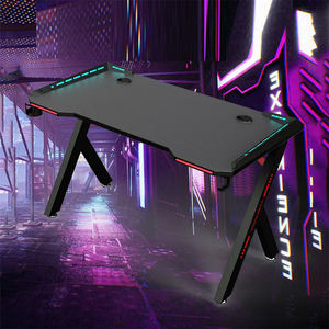 Super Cool Black RGB Gaming Desk 40 a 60 pulgadas de altura ajustable PC Computer Gaming Table LED Light Sit Stand Desk para jugar - Product Image 4