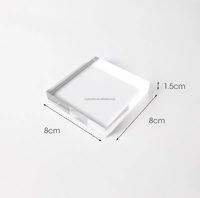 Base d'affichage carrée biseautée en acrylique poli clair Lucite bijoux pierre diamant présentoir anneau vitrine