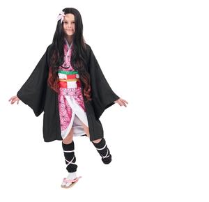 Disfraz de Cosplay de Anime Kamado Nezuko, Kimono Japonés, Vestido, Capa Negra, <span class=keywords><strong>Haori</strong></span>, Peluca, Traje Sexy Kawaii para Mujer Adulta, Fiesta de Halloween - Product Image 6
