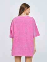 T-shirt en coton uni de qualité supérieure 2669, personnalisable avec logo, pour femme, coupe oversize, effet délavé, coupe carrée, épaules tombantes